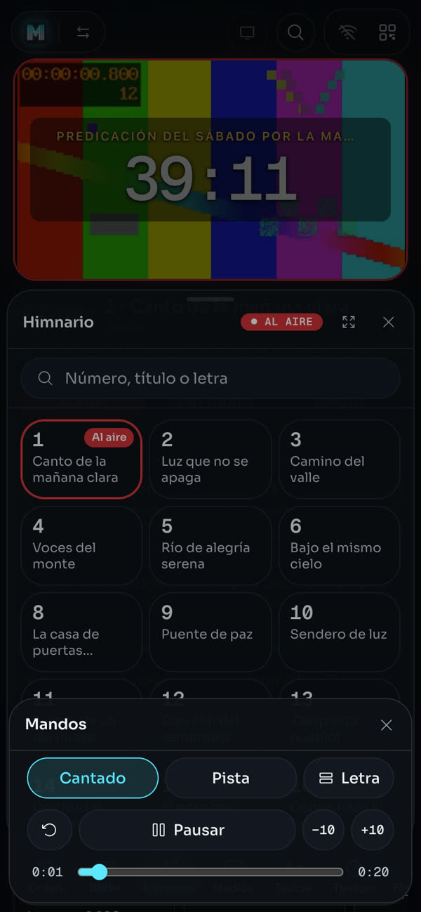 El control en el celular, con un himno al aire